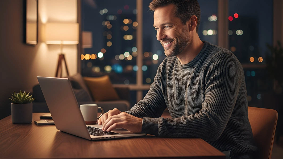 Confident man starting a private video chat opener openers private video chat confident man