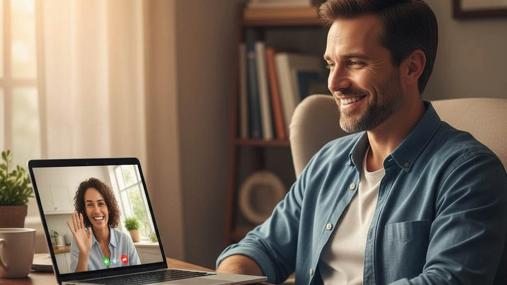 Man practicing to overcome nervousness private chat Man practicing confidence tips before private chat