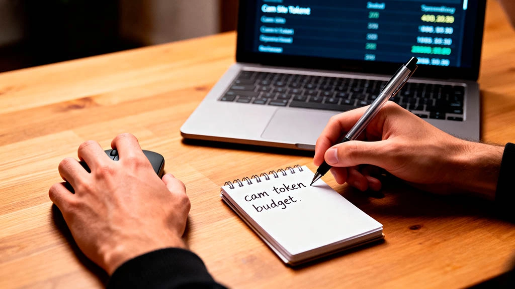 cam token budget handwritten table next to cam site screen