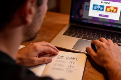 private chat money boundaries for men notebook with cam budget and laptop showing token balance